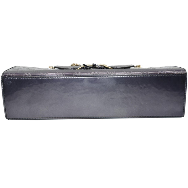 GUCCI Emily Large Guccissima Patent Leather Shoulder Bag Dark Violet 295403