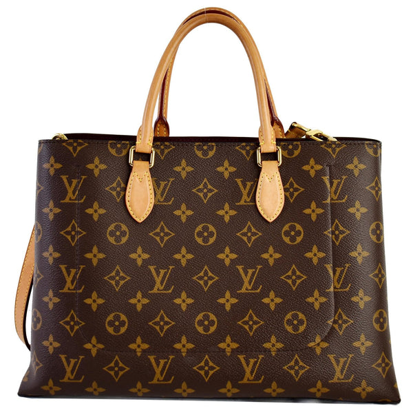 LOUIS VUITTON Flower Monogram Canvas Tote Bag Brown
