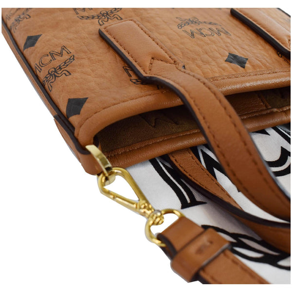 MCM Mini Essential Visetos Crossbody Bag Cognac