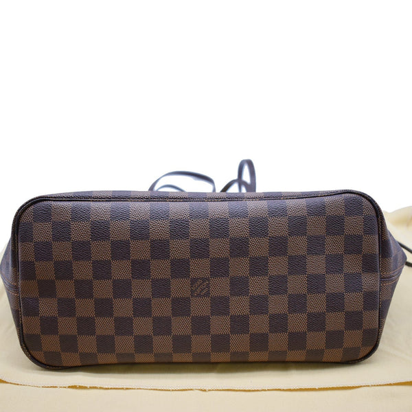 LOUIS VUITTON Neverfull MM Damier Ebene Tote Bag Brown