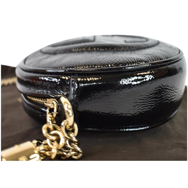 GUCCI Mini Soho Chain Pebbled Calfskin Shoulder Bag Black 353965