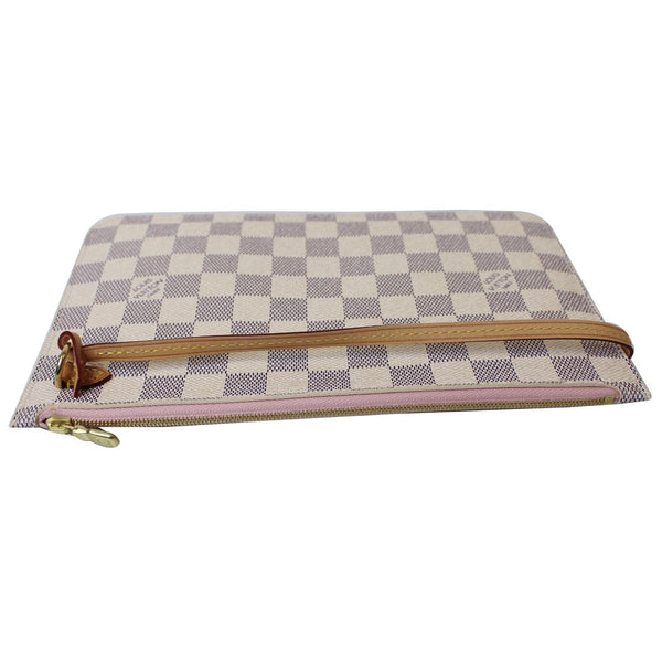 LOUIS VUITTON Pochette Wristlet Pouch Damier Azur Neverfull MM White