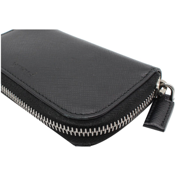 PRADA Saffiano Leather Key Case Holder Black - Final Sale