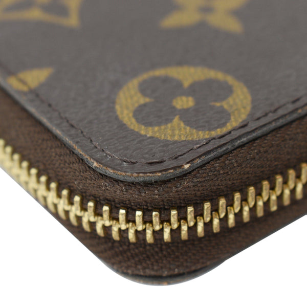 LOUIS VUITTON Clemence Monogram Canvas Zippy Wallet Brown
