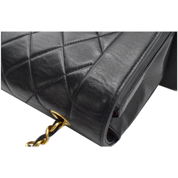 CHANEL Diana Flap Quilted Lambskin Leather Shoulder Bag Black