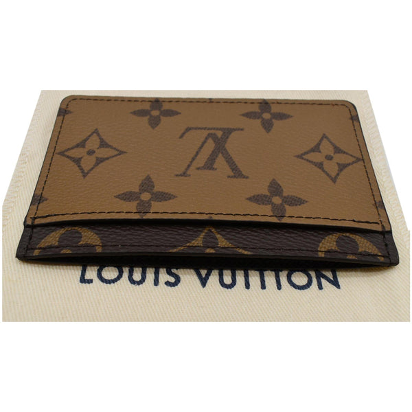 LOUIS VUITTON Reverse Monogram Canvas Card Holder Brown