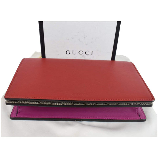 Gucci GG Supreme Chain Wallet Clutch Bag Red For Women - top upside view