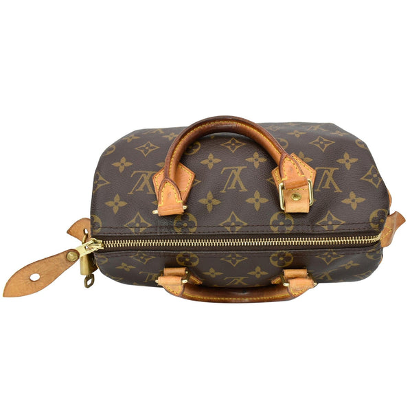 Louis Vuitton Speedy 25 Monogram Canvas Satchel Bag Brown