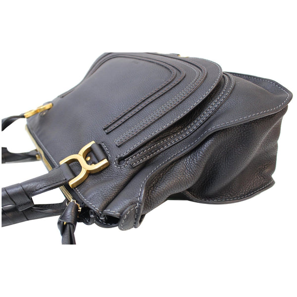 CHLOE Medium Marcie Calfskin Leather Satchel Bag Black