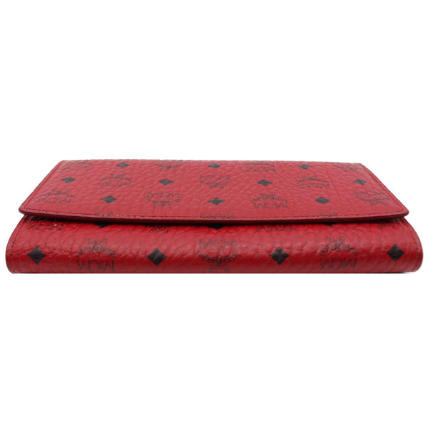 MCM Visetos Large Monogram Coated Canvas Wallet Red