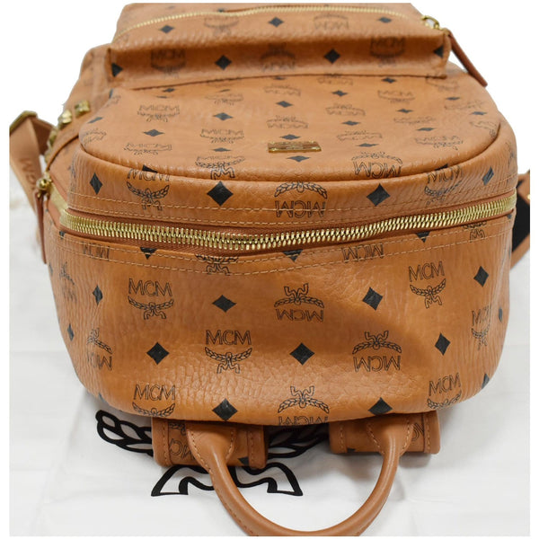 MCM Stark Classic Visetos Canvas Backpack Bag Cognac