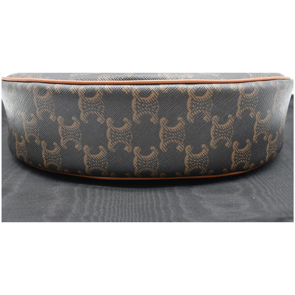 CELINE Ava Triomphe Canvas Calfskin Shoulder Bag Brown