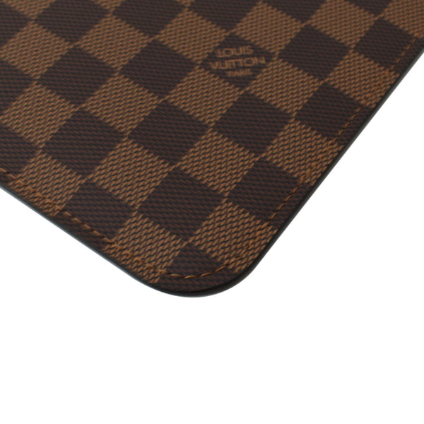 LOUIS VUITTON Neverfull MM Damier Ebene Pochette Wristlet Pouch Brown