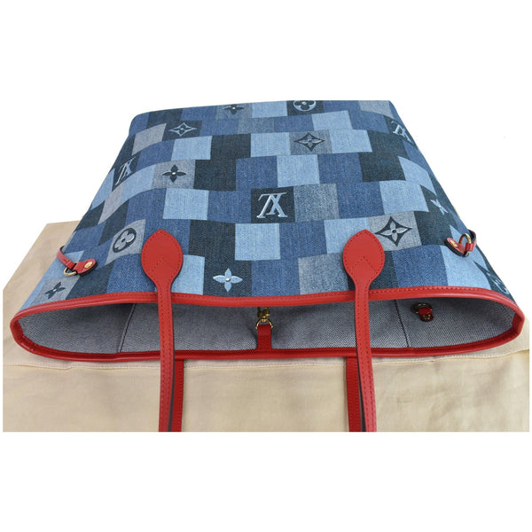 Louis Vuitton Neverfull MM Patchwork Monogram Denim Bag - top side preview