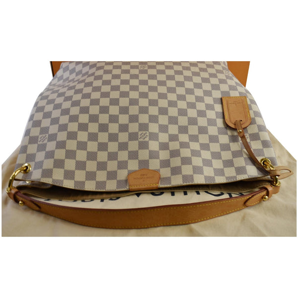 LOUIS VUITTON Graceful MM Damier Azur Shoulder Bag White