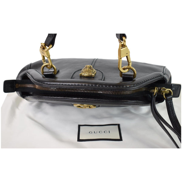 Gucci GG Re(Belle) Tiger Head Leather Crossbody Bag - front zip view