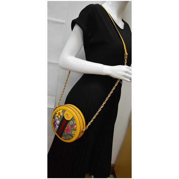 Gucci Ophidia Mini Flora GG Round Web Crossbody Bag