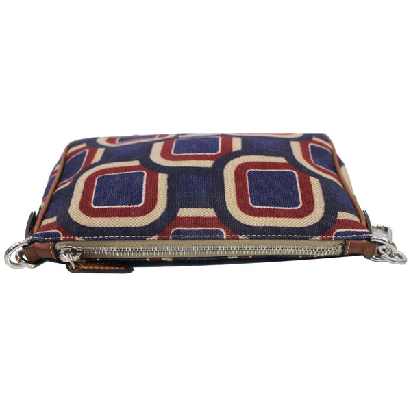 PRADA Check Printed Wristlet Pouch Multicolor