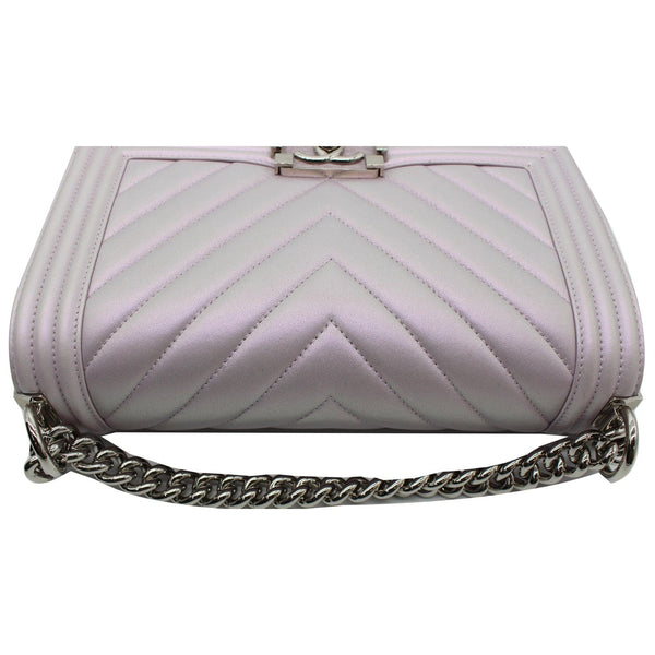 Chanel Medium Boy Flap Chevron Leather Shoulder Bag - Used