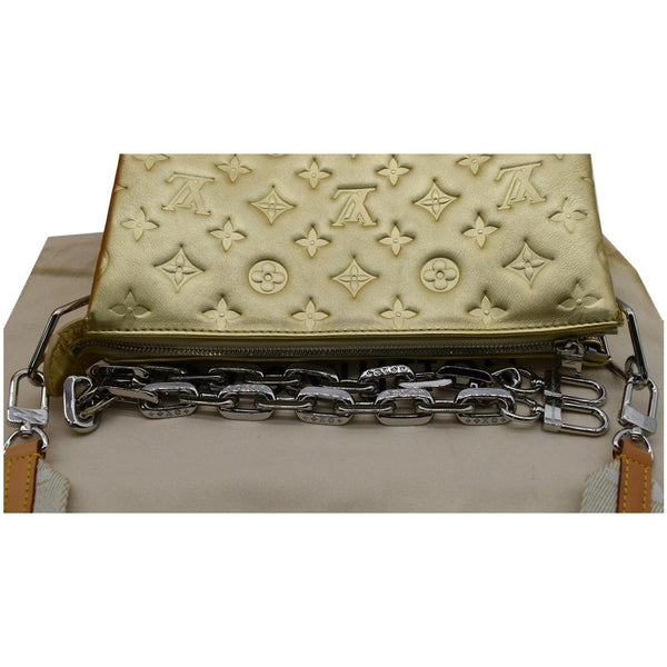 LOUIS VUITTON Coussin PM Monogram Embossed Shoulder Bag Gold