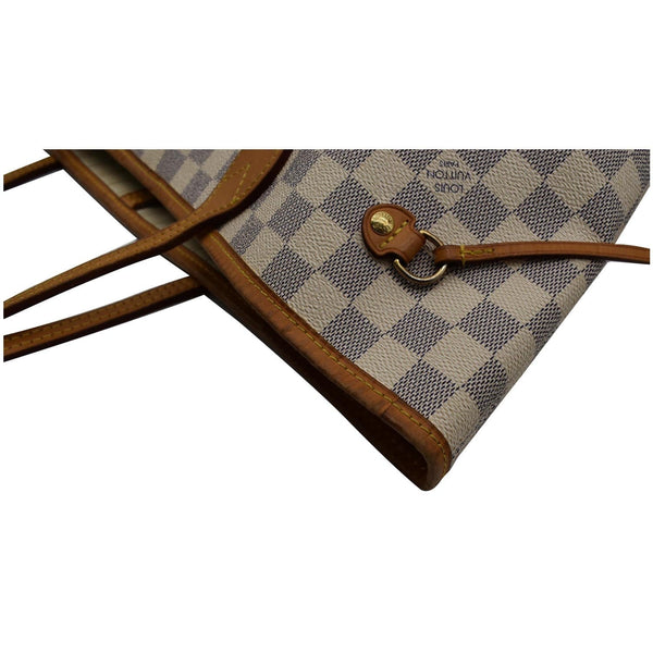 LOUIS VUITTON Neverfull MM Damier Azur Tote Bag White