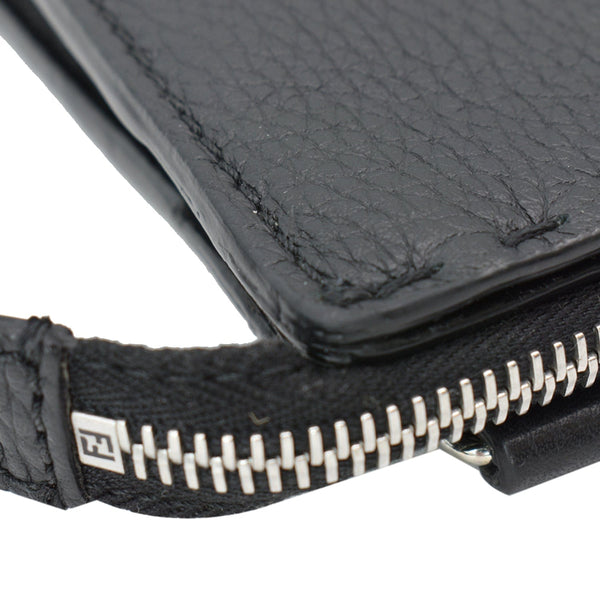 FENDI Leather Crossbody Messenger Bag Black