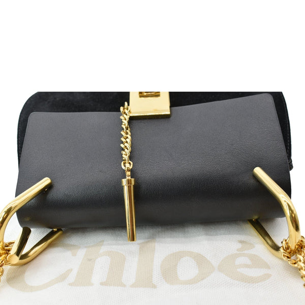 CHLOE Mini Drew Suede Calfskin Leather Crossbody Bag Black