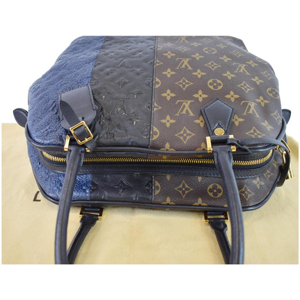 LOUIS VUITTON Blocks Stripes Monogram Leather Tote Bag Tri-Color