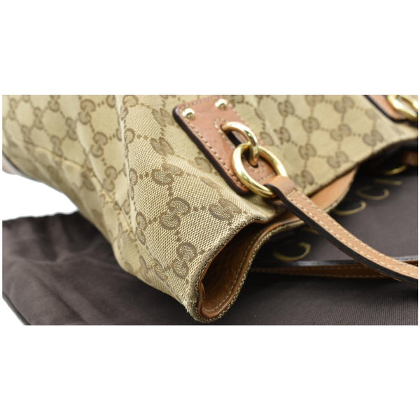 GUCCI Medium Charm GG Canvas Tote Bag Beige 247237