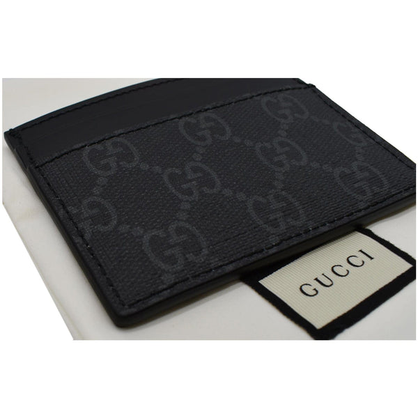 GUCCI Kingsnake Print GG Supreme Monogram Card Case Black 451277