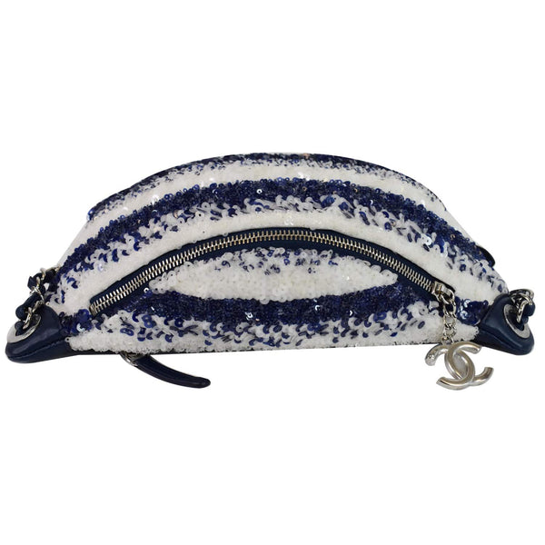 Chanel Sequin Fanny Pack Leather Waist Bag Pouch
