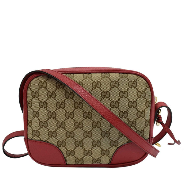 Gucci Bree GG Canvas Leather Crossbody Bag Red Strip- DDH