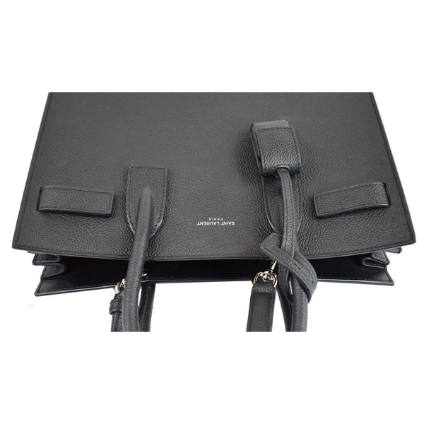 YVES SAINT LAURENT Baby Sac de Jour Grained Leather Tote Bag Black