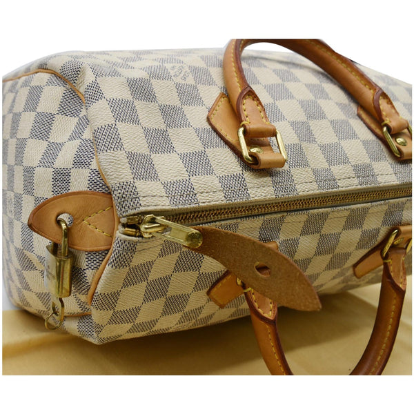 LOUIS VUITTON Speedy 30 Damier Azur Satchel Bag White