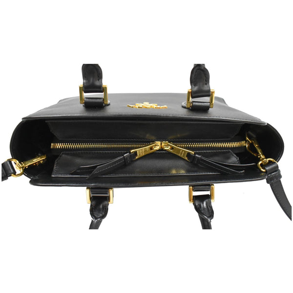 PRADA Borsa A Mano Saffiano Leather Tote Shoulder Bag Black