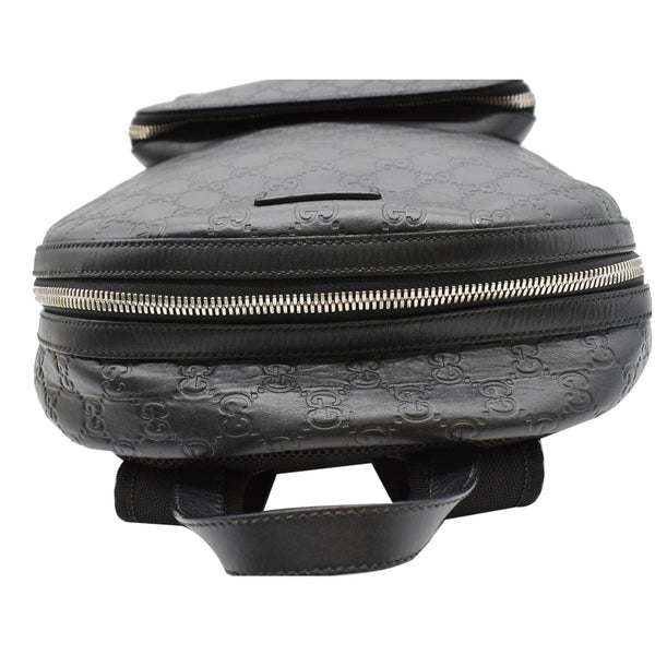 Preowned Gucci GG Signature Leather Backpack Bag Black