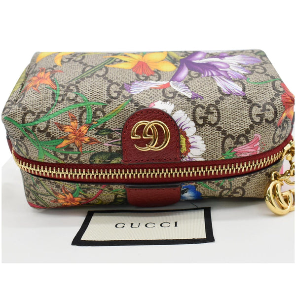 GUCCI Ophidia Floral GG Supreme Monogram Cosmetic Case Red 548394