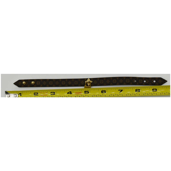 LOUIS VUITTON Lock Monogram Canvas Bracelet Brown Size 19