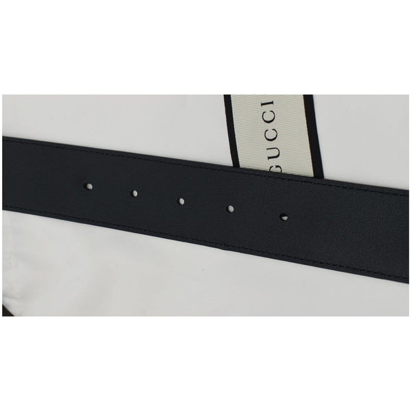 GUCCI Wide Double G Buckle Leather Belt Black 406831 Size 75.30