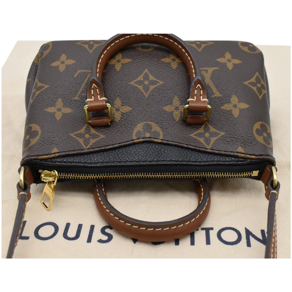 LOUIS VUITTON Nano Pallas Monogram Canvas Crossbody Bag Brown