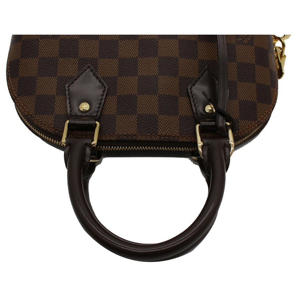 LOUIS VUITTON Alma BB Damier Ebene Satchel Crossbody Bag Brown