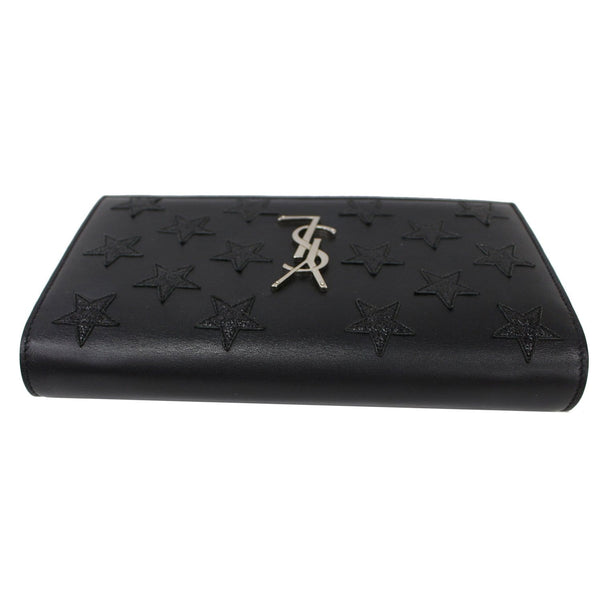 YVES SAINT LAURENT Kate Stars Leather Chain Clutch Crossbody Bag Black