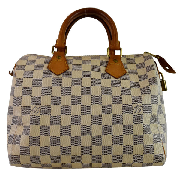 LOUIS VUITTON Speedy 25 Damier Azur Satchel Bag White