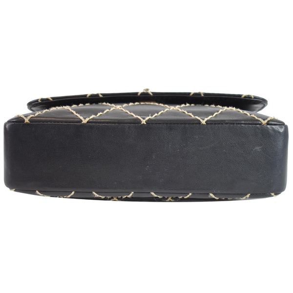 CHANEL Wild Stitch Quilted Calfskin Flap Shoulder Bag Black
