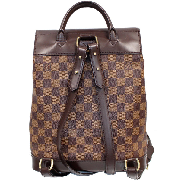 Louis Vuitton Soho Damier Ebene Backpack Bag Brown with strap
