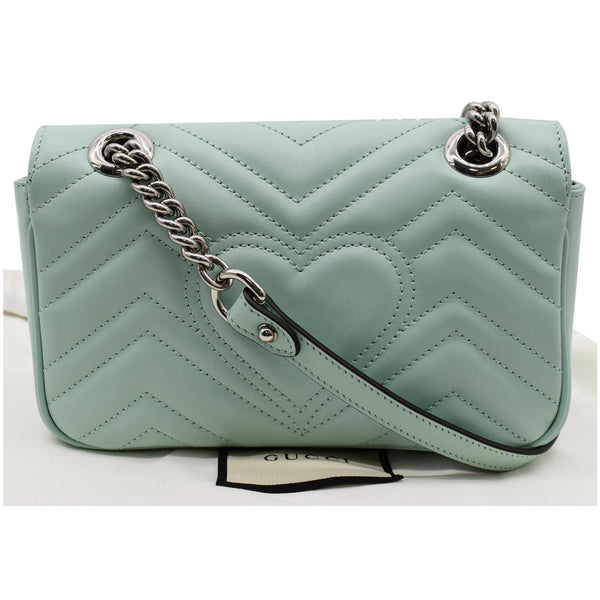 GUCCI GG Marmont Mini Matelasse Leather Crossbody Bag Bright Green 446744