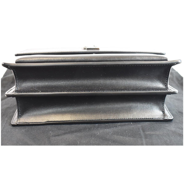 YVES SAINT LAURENT Monogram Sunset Medium Leather Shoulder Bag Black