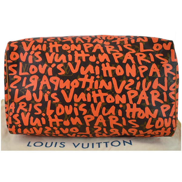 Louis Vuitton Speedy 30 Graffiti Monogram Satchel Bag - flat bottom
