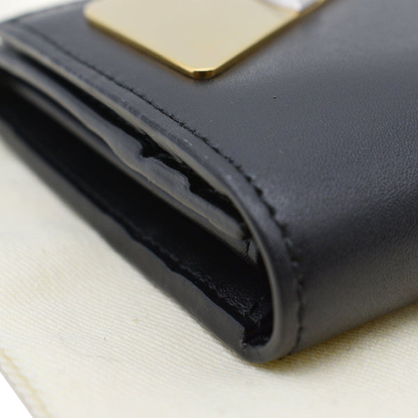 FENDI Monster Eyes Continental Smooth Leather Wallet Black