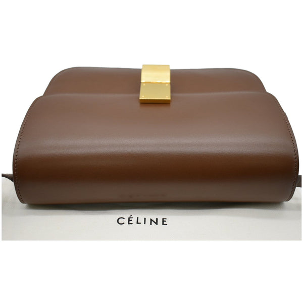 CELINE Classic Box Medium Calfskin Leather Crossbody Bag Brown